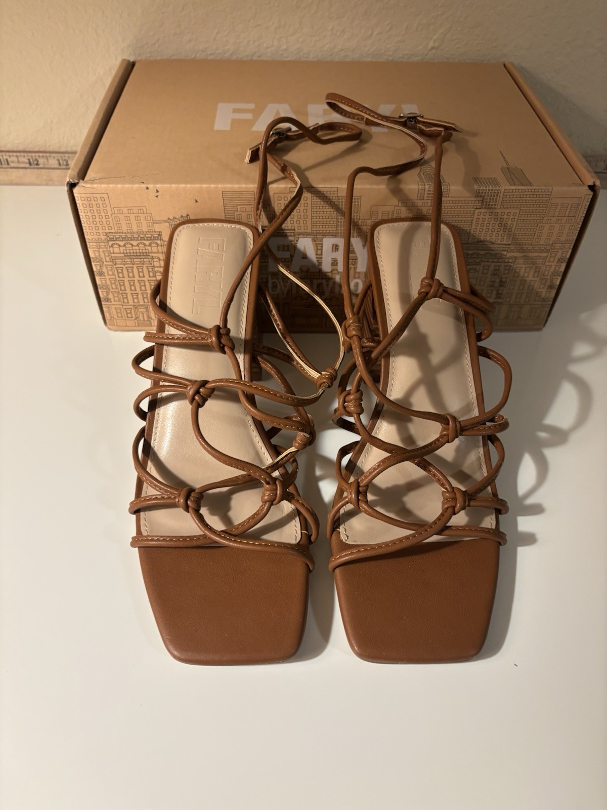 Zayne Strappy Block Heel Sandals From The Brand Faryl by Farylrobin Size 7