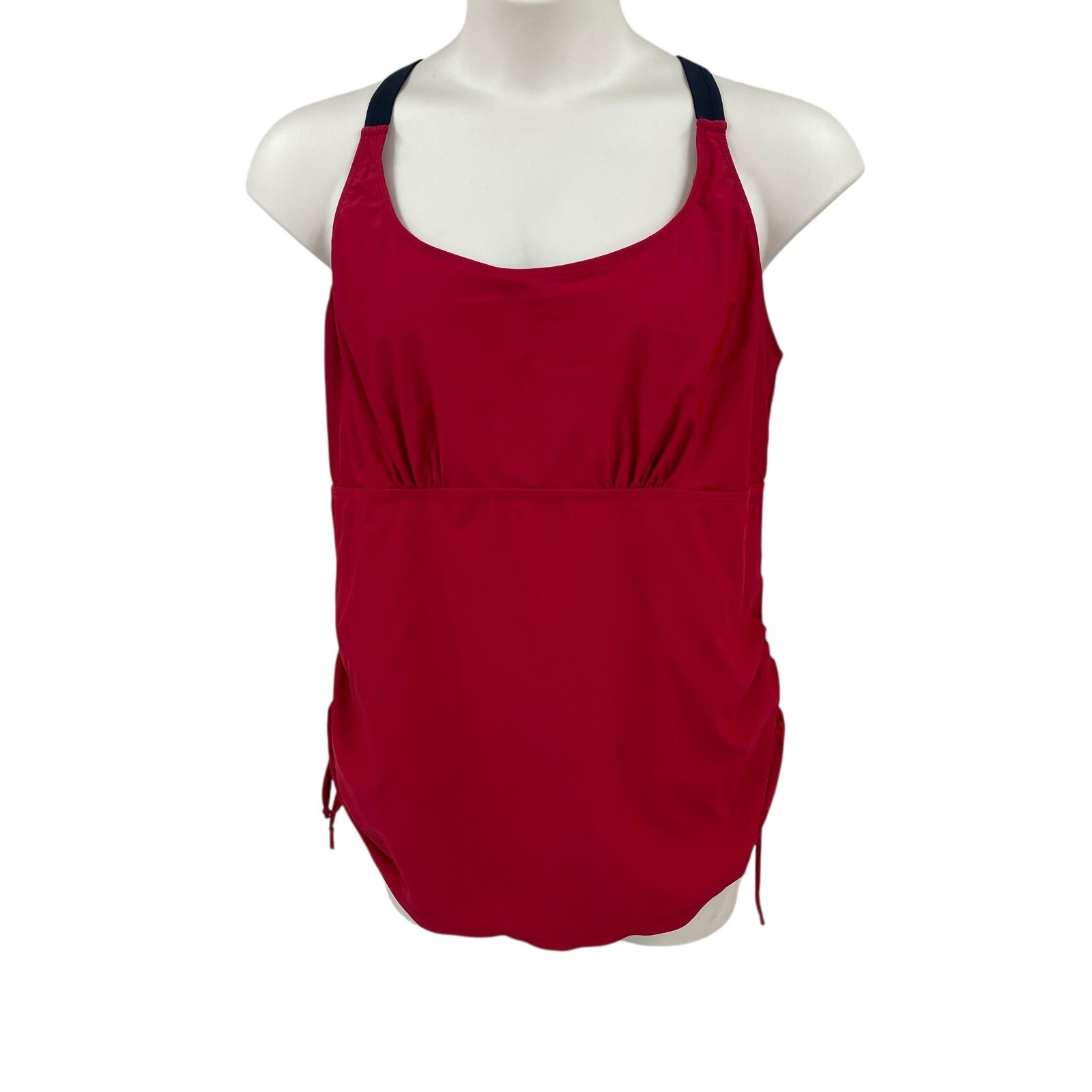 Womens Swimsuit 2 pc Red Black Size 22W Adjustable Built in Bra Razorback