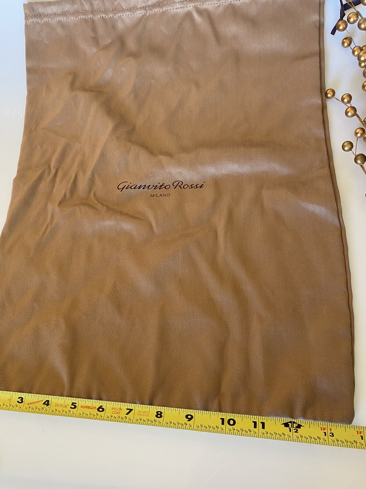 Gianvito Rossi Milano Taupe Shoe Dust Travel Drawstring Bag 17”*13”