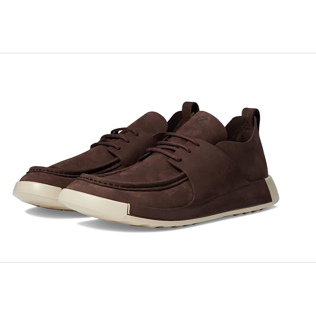 Ecco Cozmo Moccasin 2ND Mens 10-10.5 EU 44 Brown Nubuck Leather Mocha Lace up