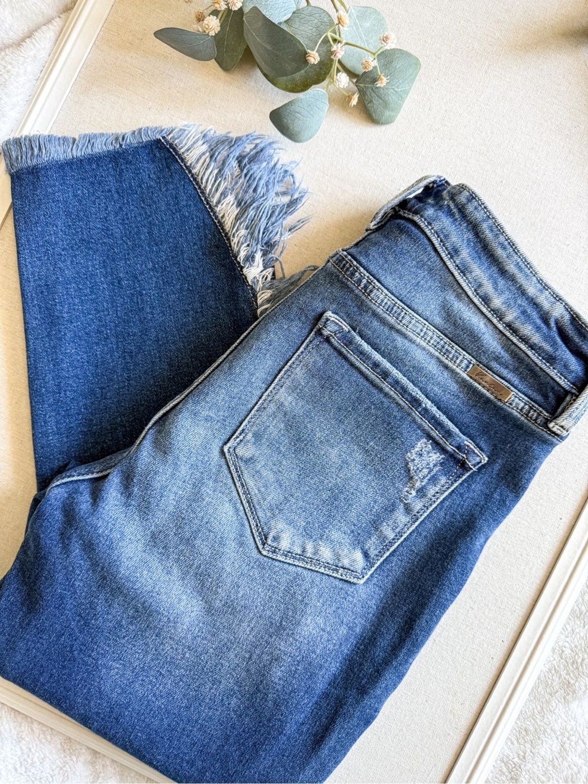 Kancan Medium Blue Distressed Soft Stretch Denim Size 11/29