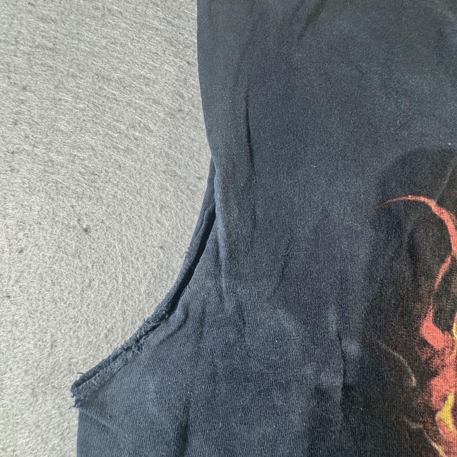 Vintage Skull Grim Reaper Shirt Mens Large Sleeveless Flame Biker Punk 2000s