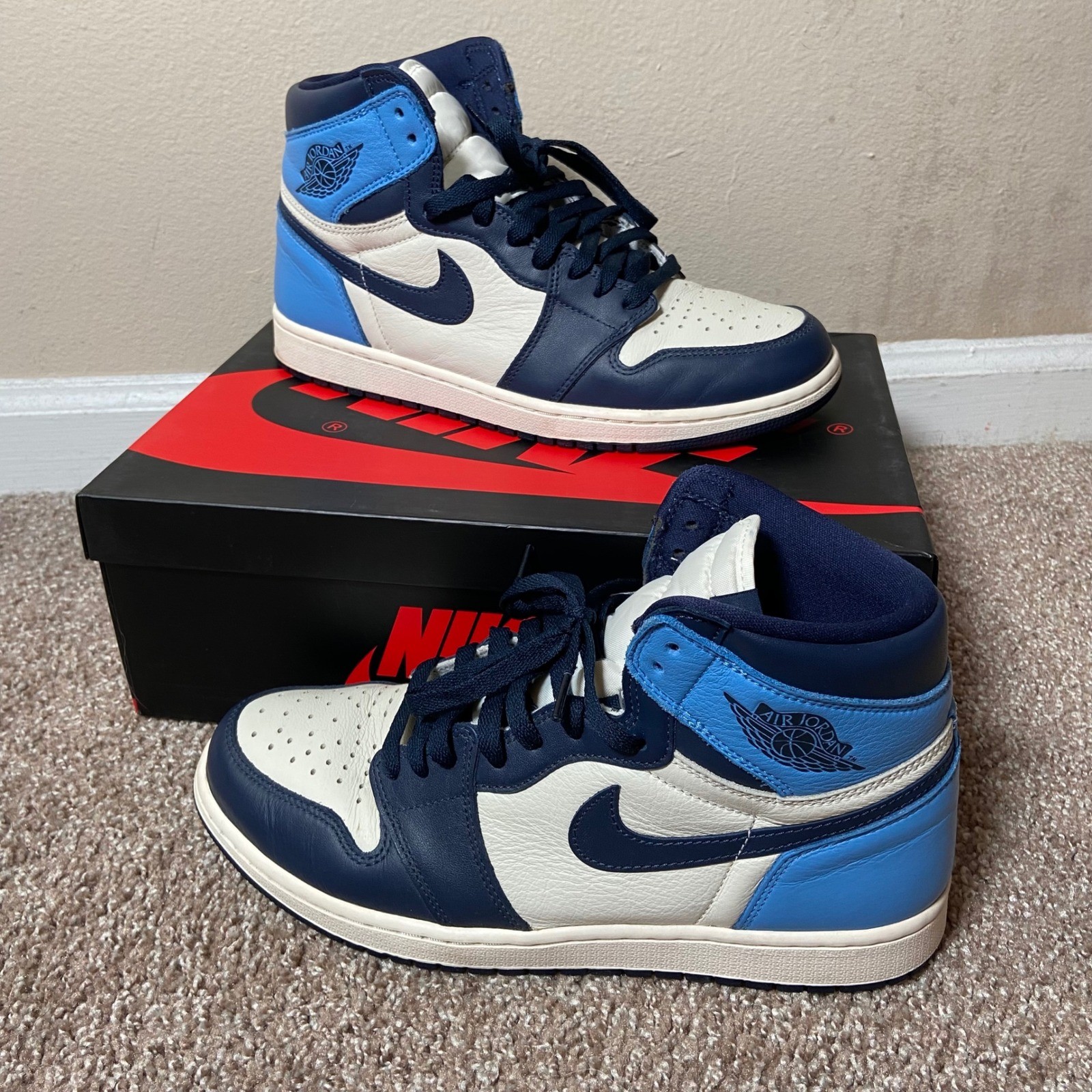 Jordan 1 Retro High OG Obsidian 2019 Men Size 10.5 Used with Box 555088-140