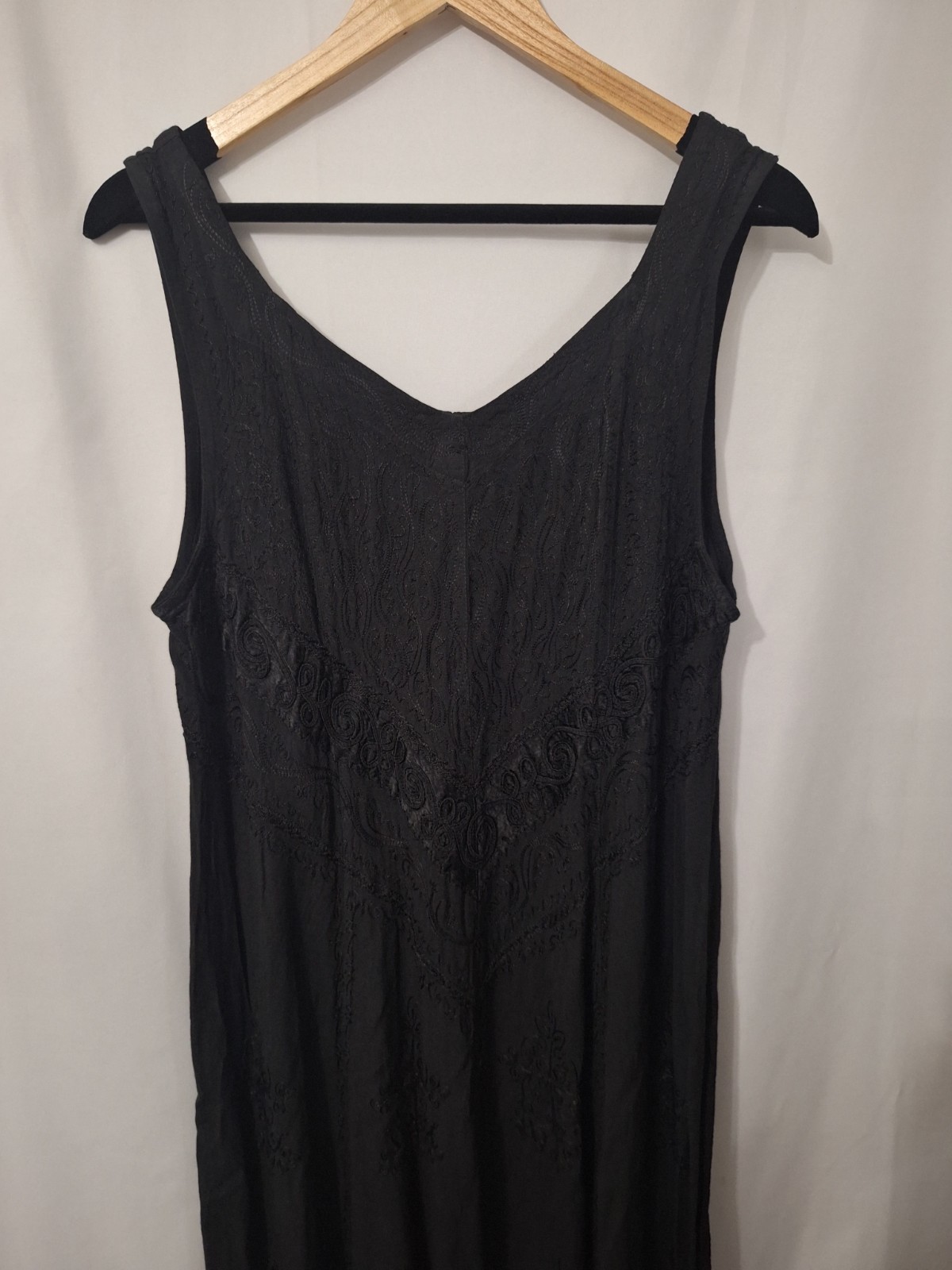 Holyclothing Embroidered Boho Maxi Dress Sz XL/1X Black Whimsigoth Cottagecore