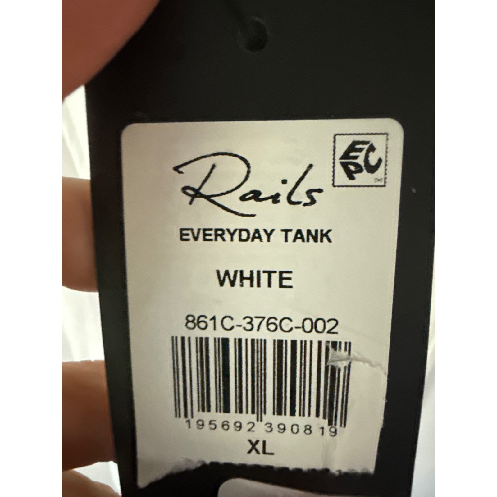 Rails Everyday Tank Top White Ribbed Scoop Neck XL 861C-376C-002 NEW