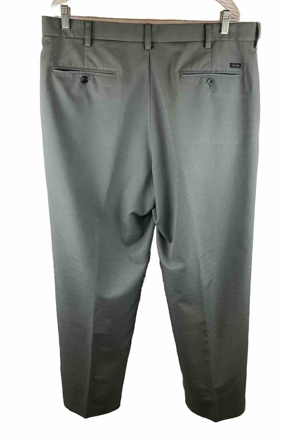 IZOD Perform X Mens Lightweight Golf Pants 38×32 Gray Slash Pockets Straight Leg