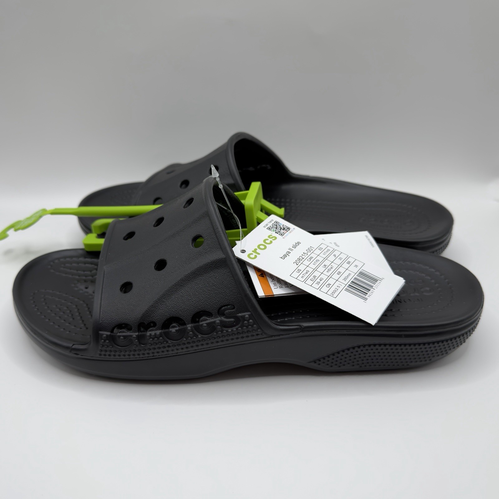 Crocs Adult Baya II Black Slides Sandals US Women’s Size 9 New with Tags