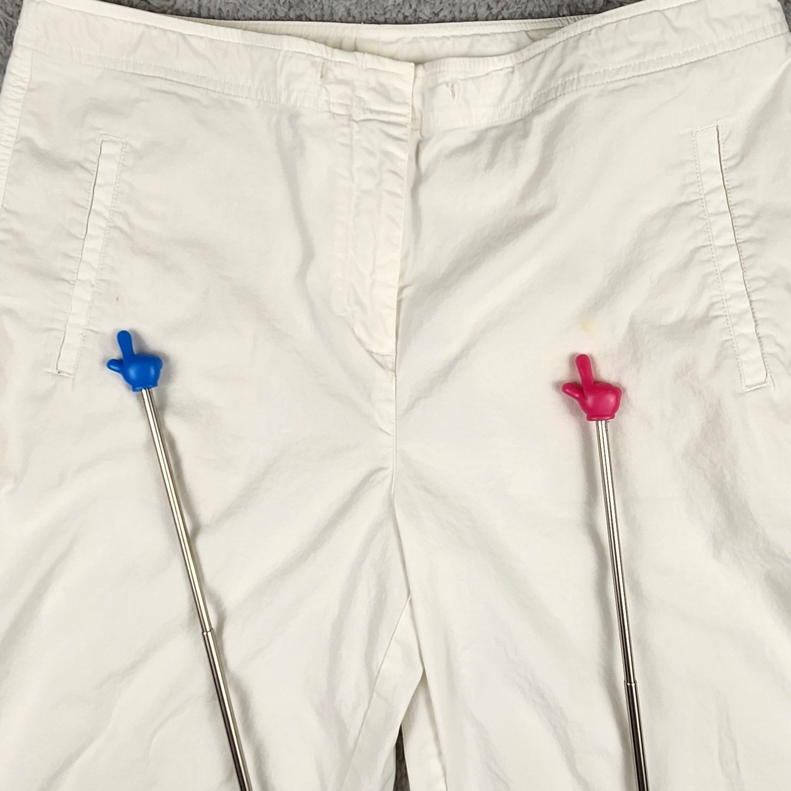 Talbots Crop Pants Womens 12 White Stretch Cotton Blend Casual