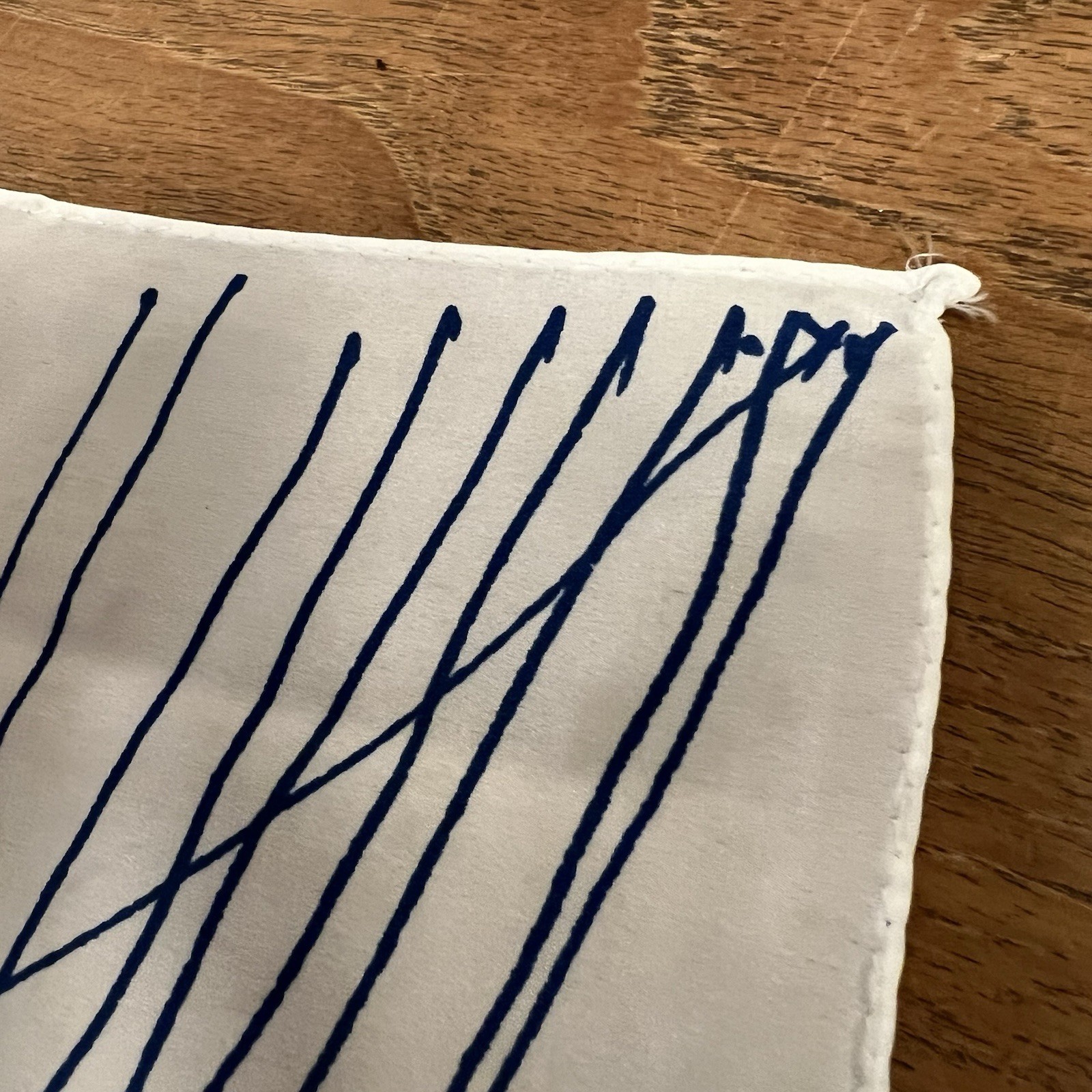 Vera Sketch Lines Drawing Cream Blue Square Scarf 20.5″ Perfect