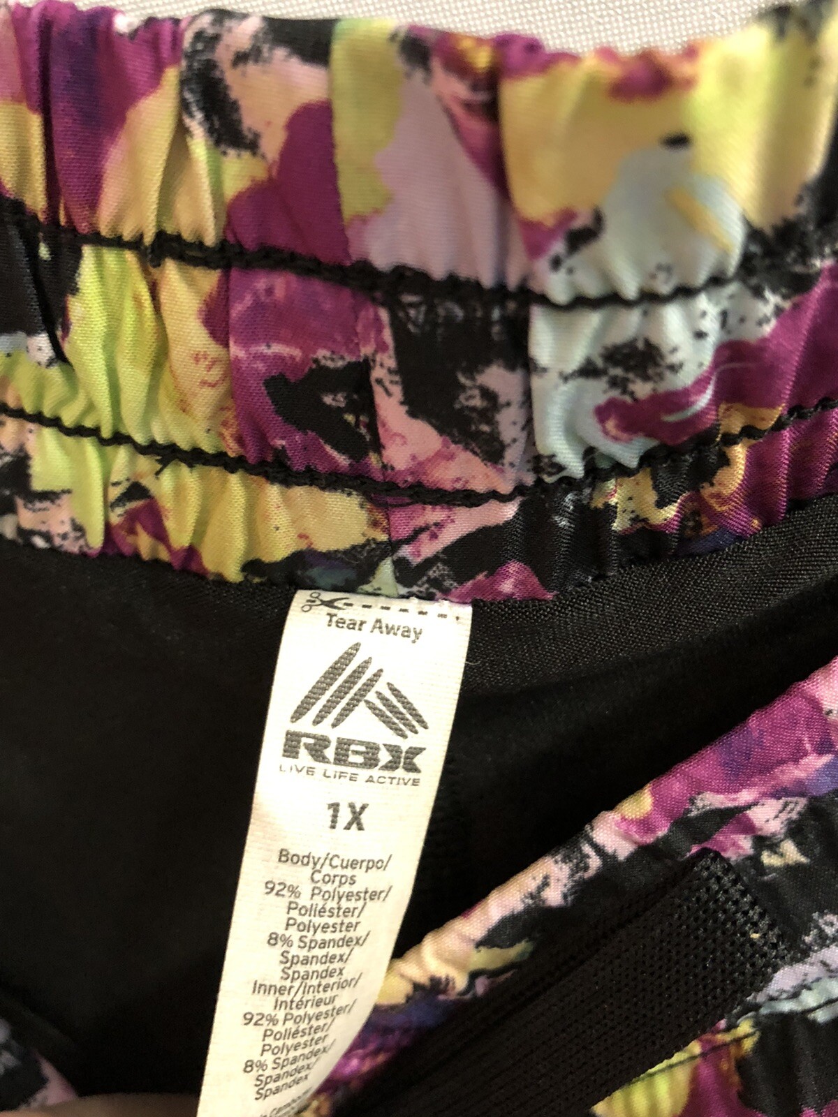 RBX Active Women’s Workout Running Shorts 1XL Attached Bike Short Athletic Gym