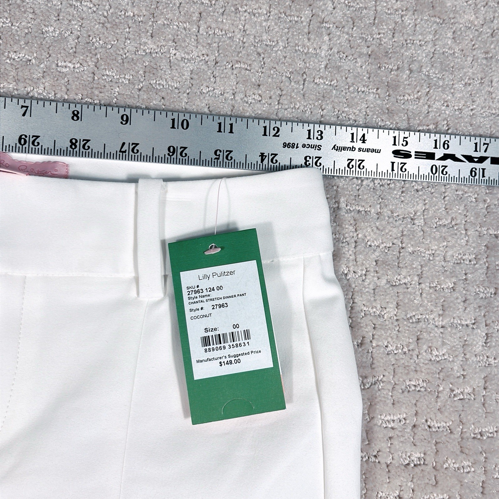 Lilly Pulitzer Chantal Stretch Dinner Pants Womens Size 00 White New Tags Resort