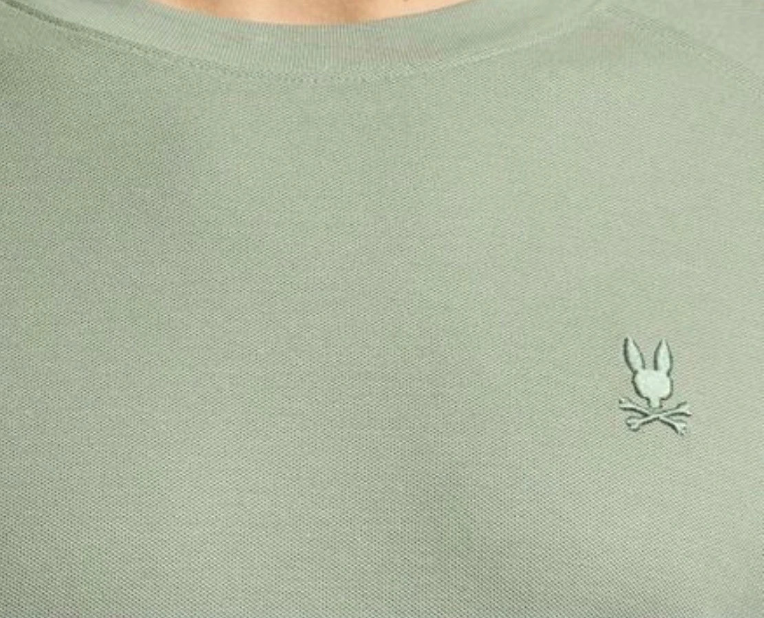 Psycho Bunny Men’s Long Sleeve Taylor Pique Tee Shirt 6-L Sea Spray Embroidery