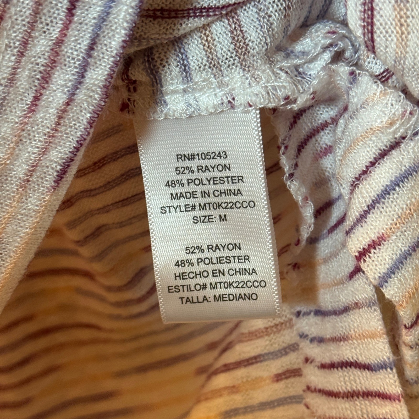Collection By Bobeau Striped V-Neck Knit T-Shirt Cap Sleeve Pullover Women’s M