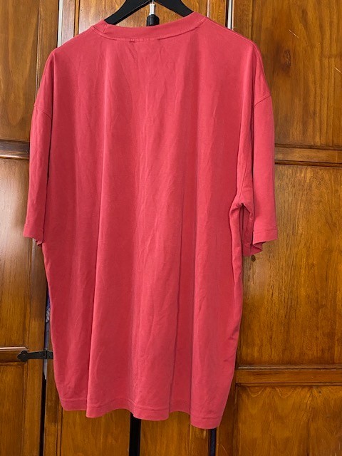 Vintage Burma Bibas Mens XL Red Knit Shirt Made In Korea Rayon Blend 90s