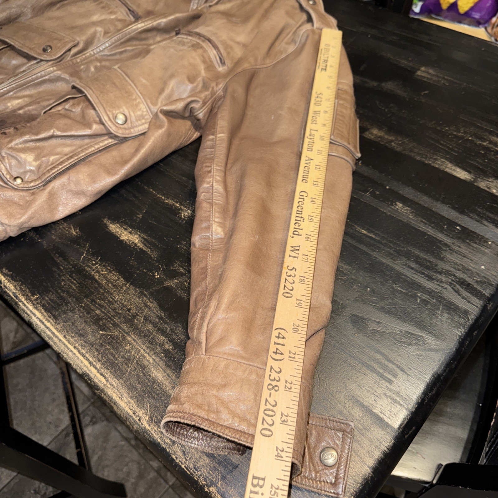 Vintage Segura 1970s Men’s EU40 US48 Brown Leather Well Loved Bomber Jacket-