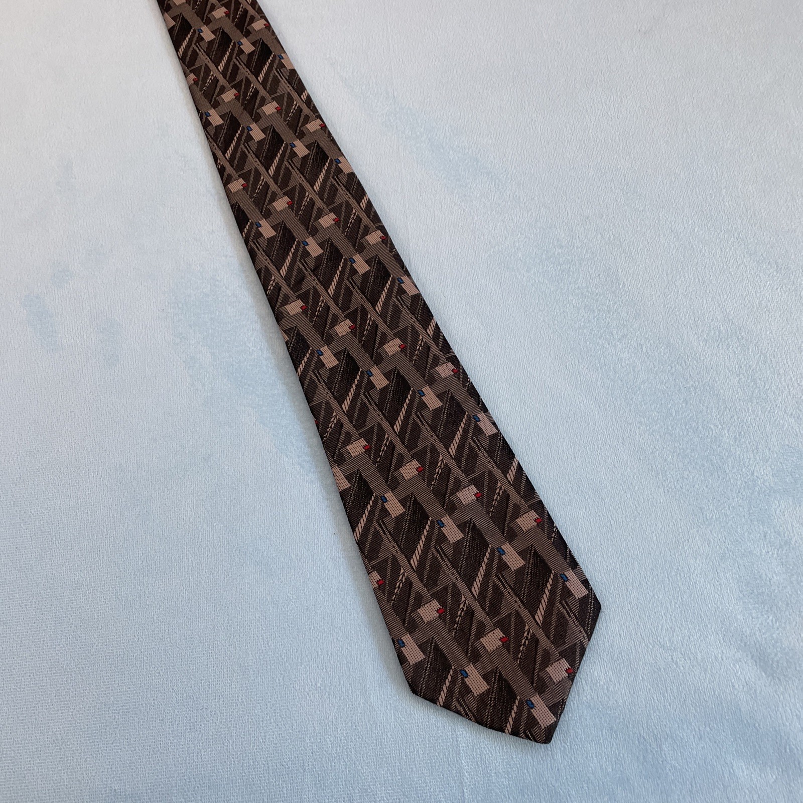 TREVIRA Collection Vintage 90s Cybergoth Made USA Tie Gray Steel Punk 3″ 58″