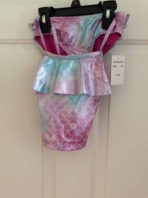 NWT Breaking Waves Girls’ 2-Piece Swimsuit | Mermaid Scale Print | Size 5