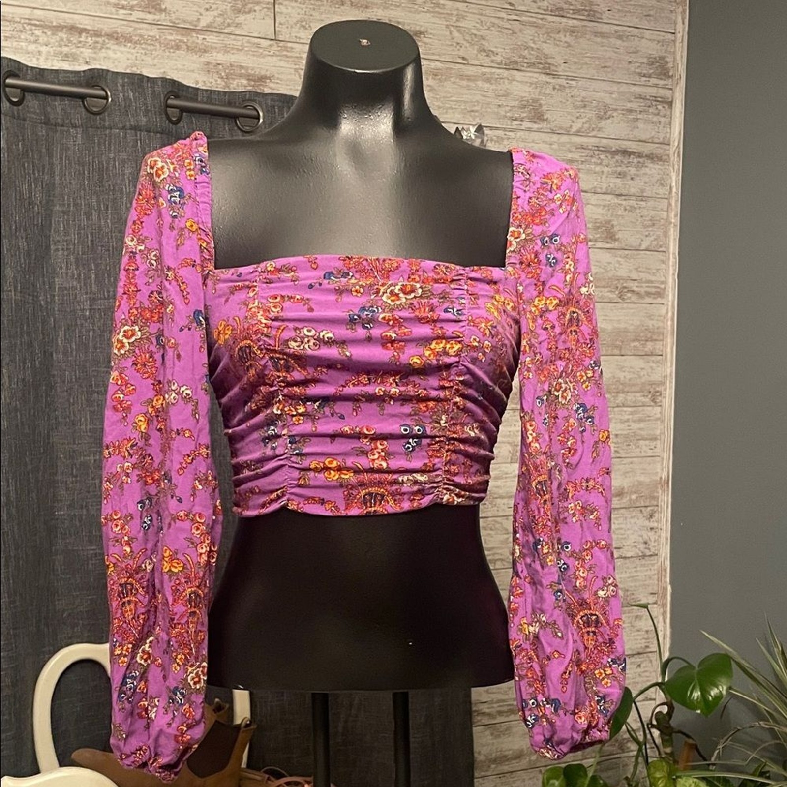 Urban Outfitters Purple Floral Blouse