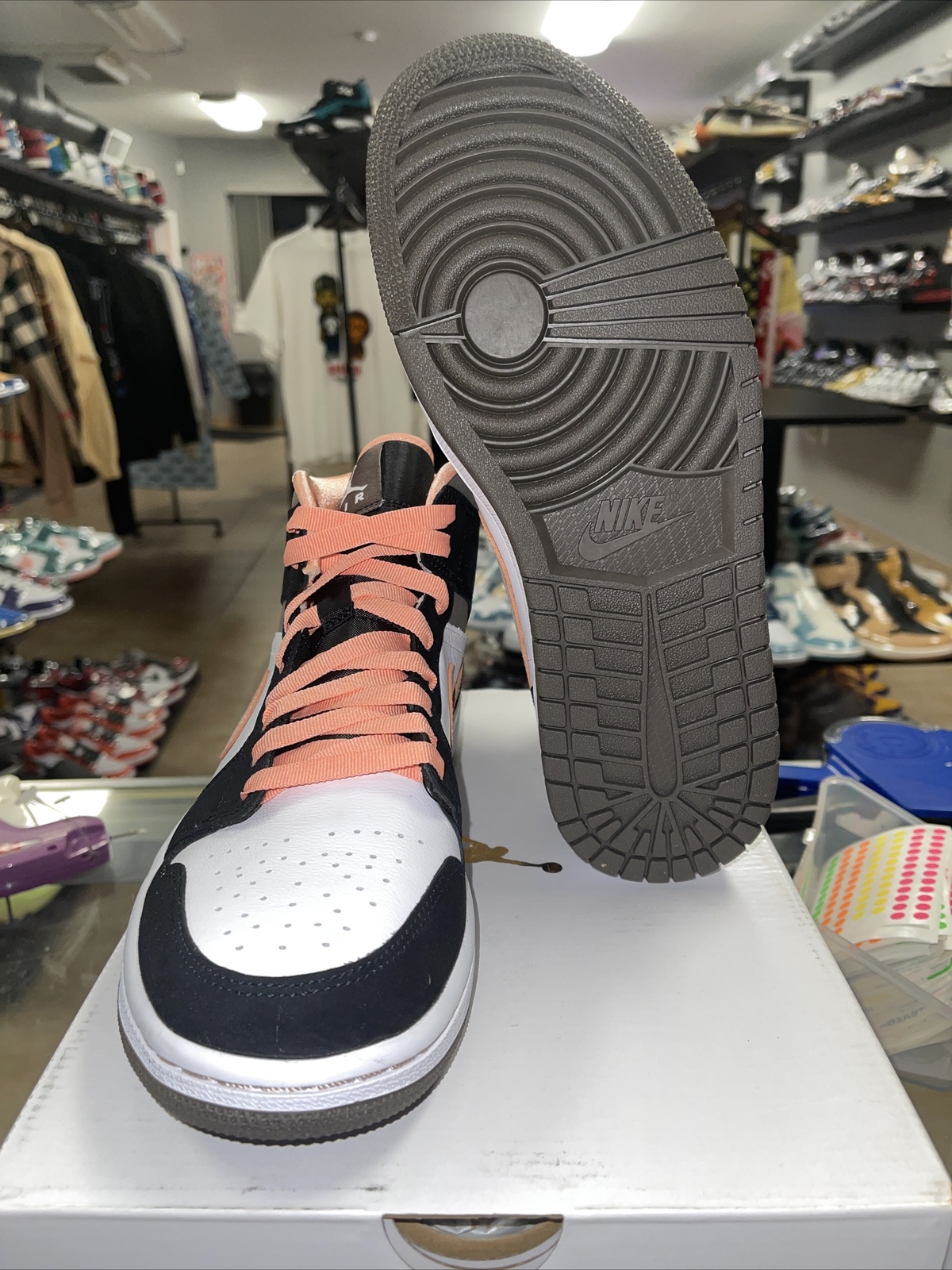 Size 10 – Jordan 1 Mid Black/Brown/Peach
