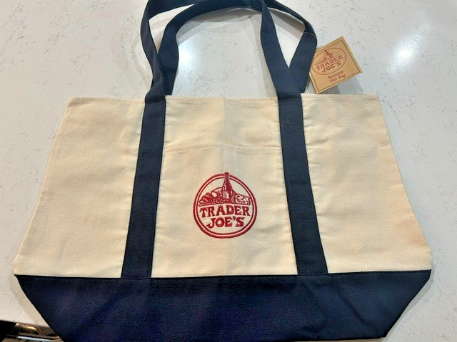 Original Trader Joe’s Limited Edition Large Canvas Tote Bag NAVY w/TAGS