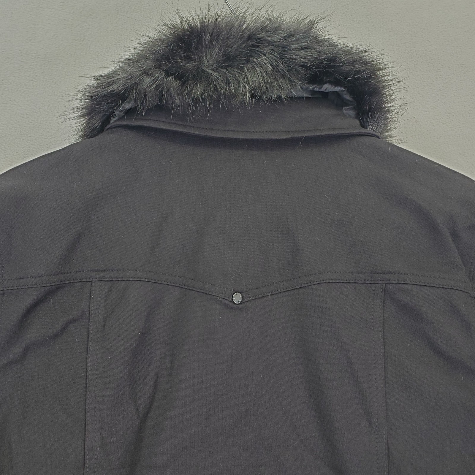 Liverpool Jacket Womens L Dark Black Detachable Faux Fur Collar Stretch Comfort