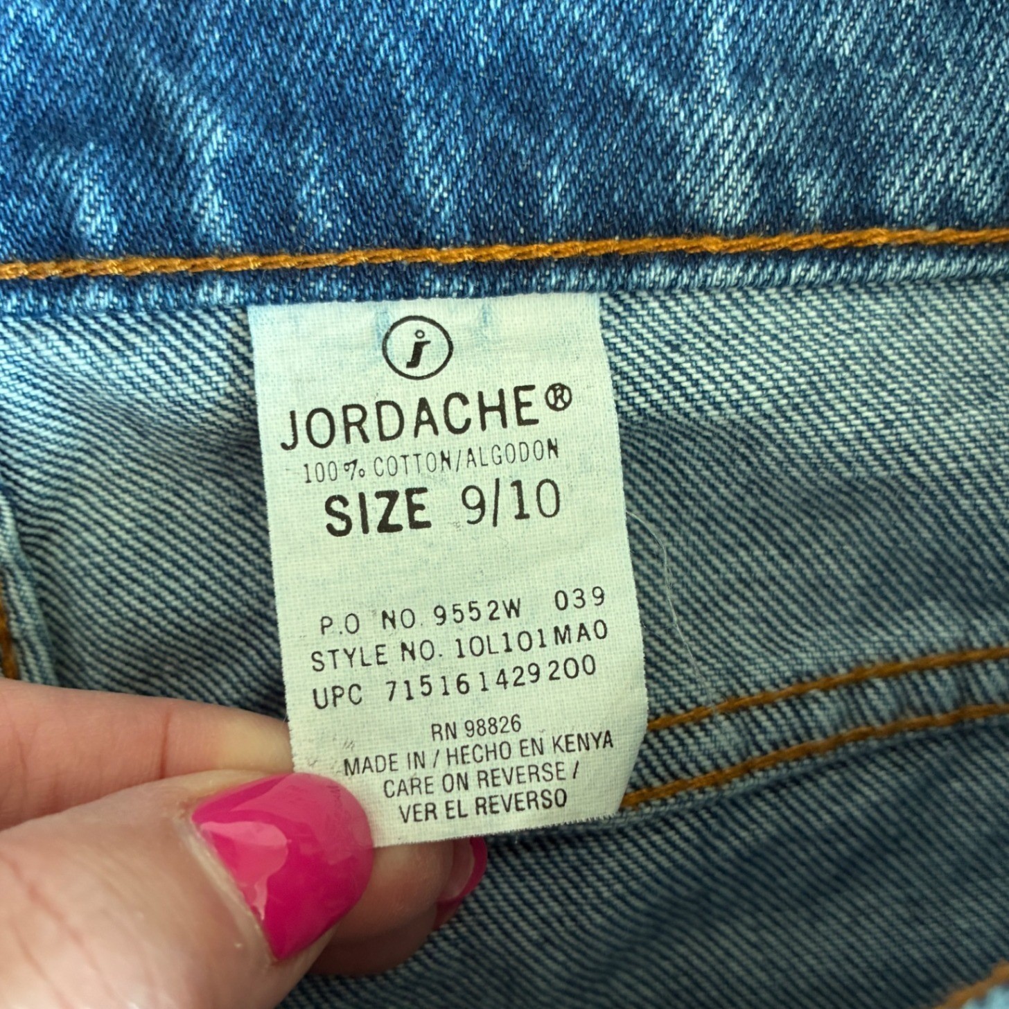 Jordache Vintage High Waist Classic Fit Straight Leg Blue Jeans 100% Cotton 9/10