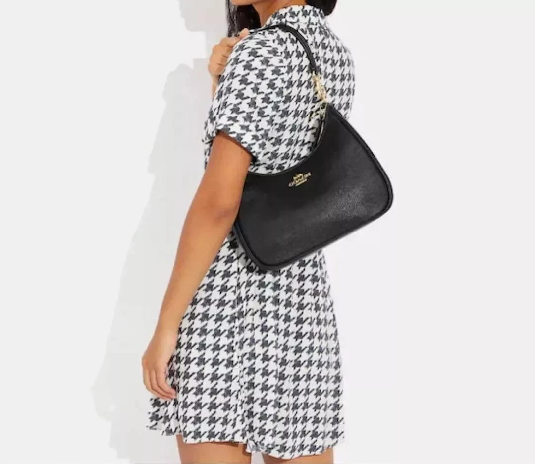 NWT Coach Teri Hobo Bag In Signature Canvas Black For Women CJ517 Free Shipping