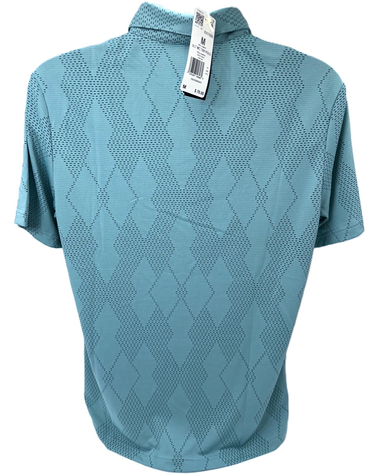 $70 Adidas Men’s Ultimate365 Textured Polo Shirt – Mint Iron – Large – New Tags
