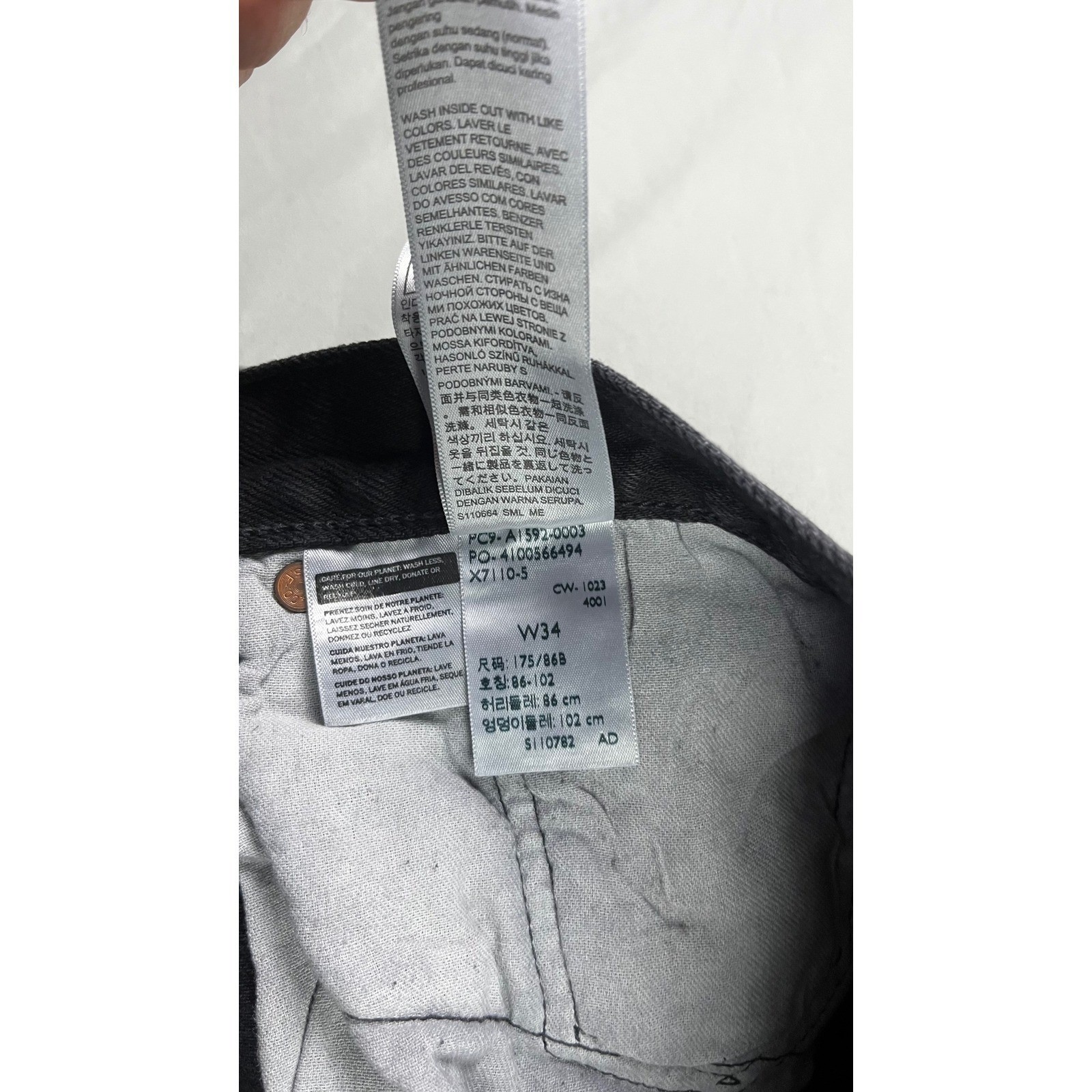 Denim Tears Levi’s 501 DT Mens Black Straight Leg Jeans 34×34 Button Fly New