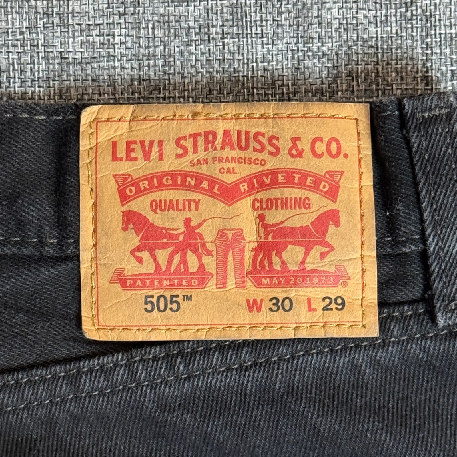 Levi’s 505 Jeans Mens Black Regular Fit Straight Leg Denim | 30×29