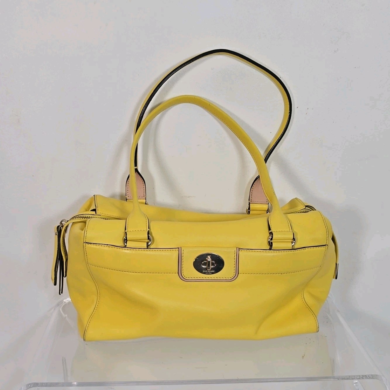 kate spade new york Yellow Satchel Turn Lock Zipper Accent Women