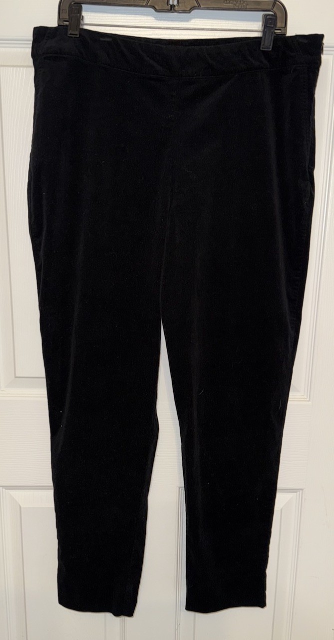 Habitat Clothes to live in Sz XL (36×28) Black Cotton Stretch Velvet Pants EUC