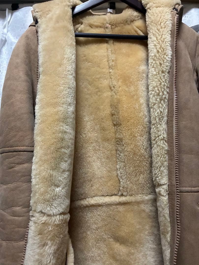 Premium Leather Camel Coat Pre Owned Very Good Condition Japan