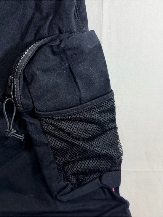 Urban Man Long Length Elastic Waist with Drawstring Black Cargo Shorts XS – XL