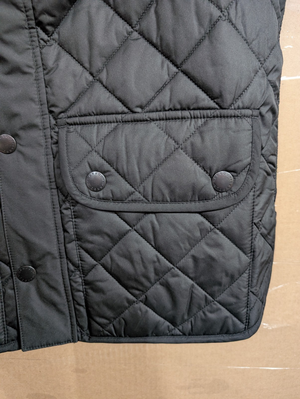 Barbour Men’s Black Lowerdale Quilted Gilet Full Zip Vest Sz Lg