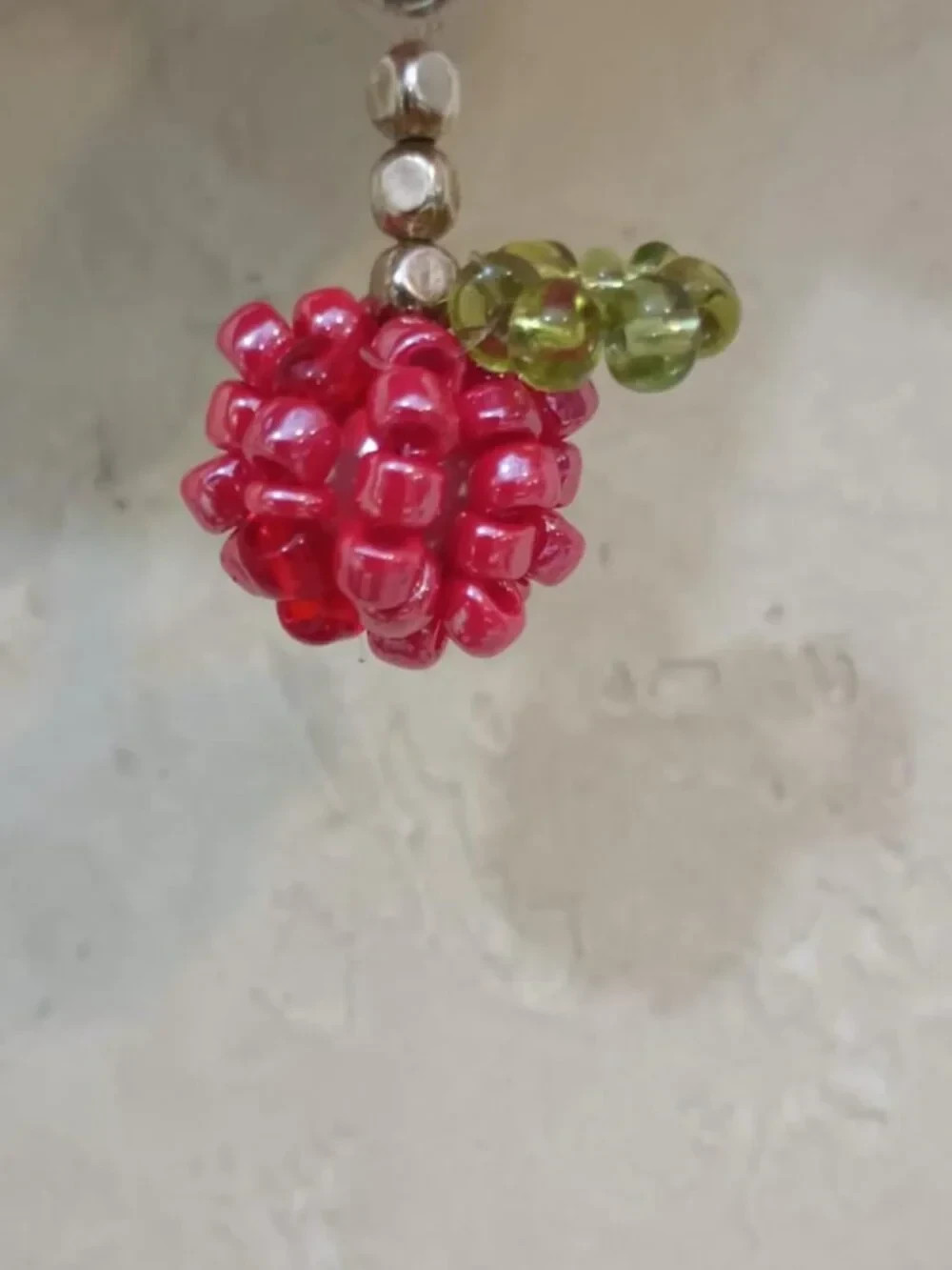 Handmade Beaded Keychain Charm Pendants Apple and Jellyfish Kawaii Adorable Y2K