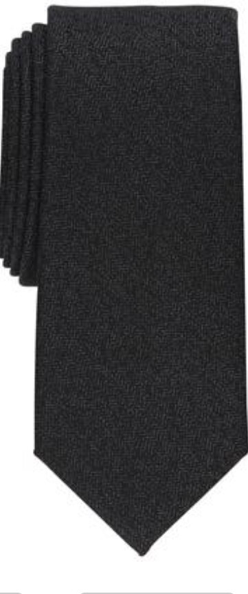 Alfani Men’s Necktie Slim Herringbone Black Tie