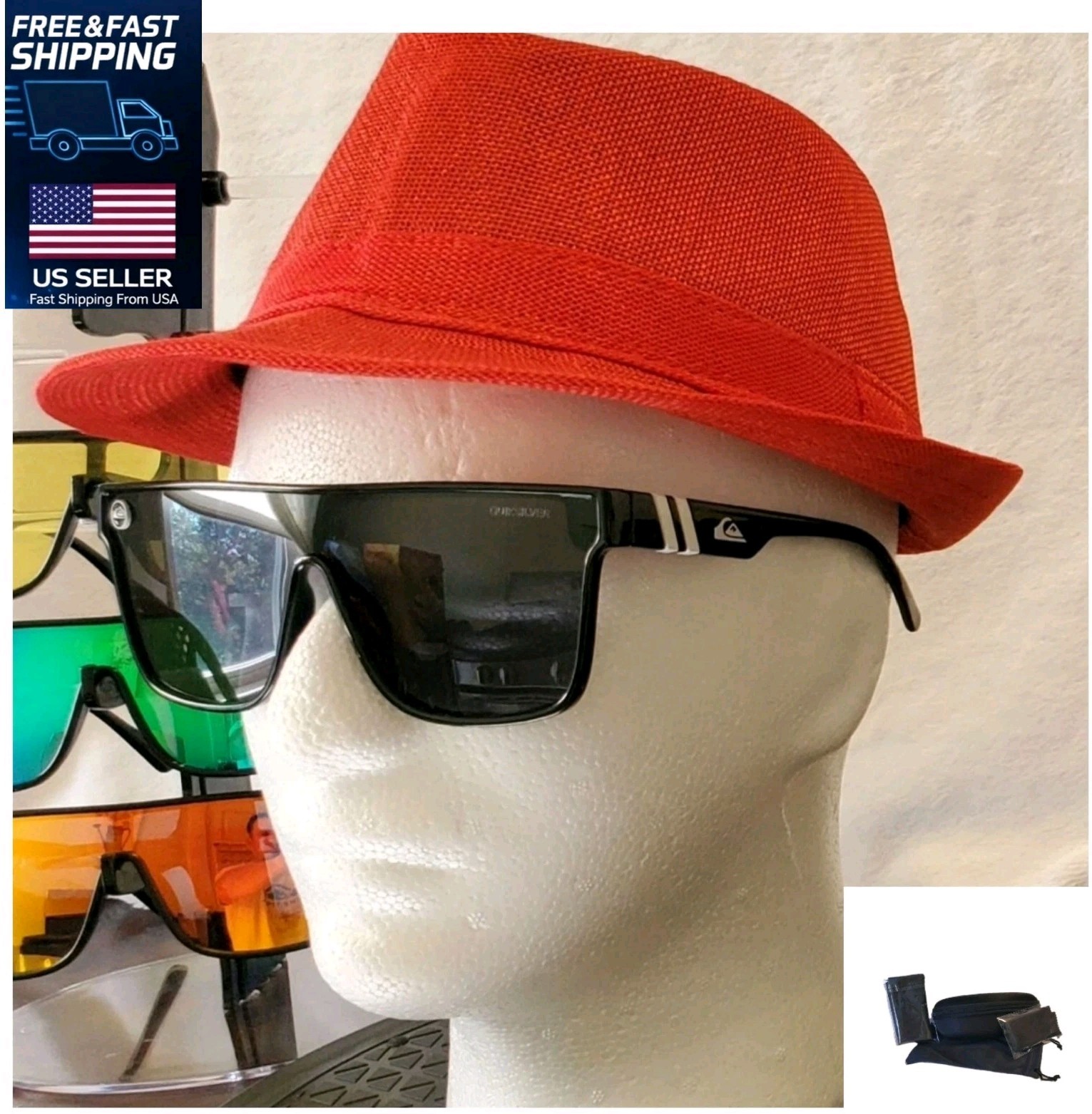 Men’s sunglasses Quiksilver SCIFI Shield mirror Polarized UV400 BLACK/BLACK
