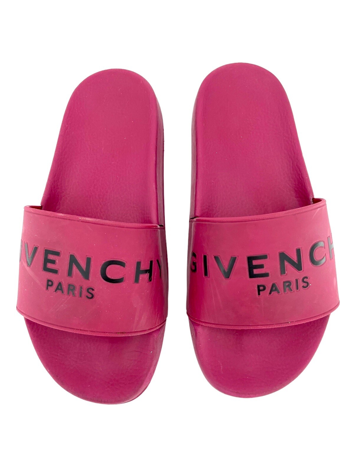 Givenchy Berry Red Slide Sandals Synthetic Rubber SZ 37 EU SH04