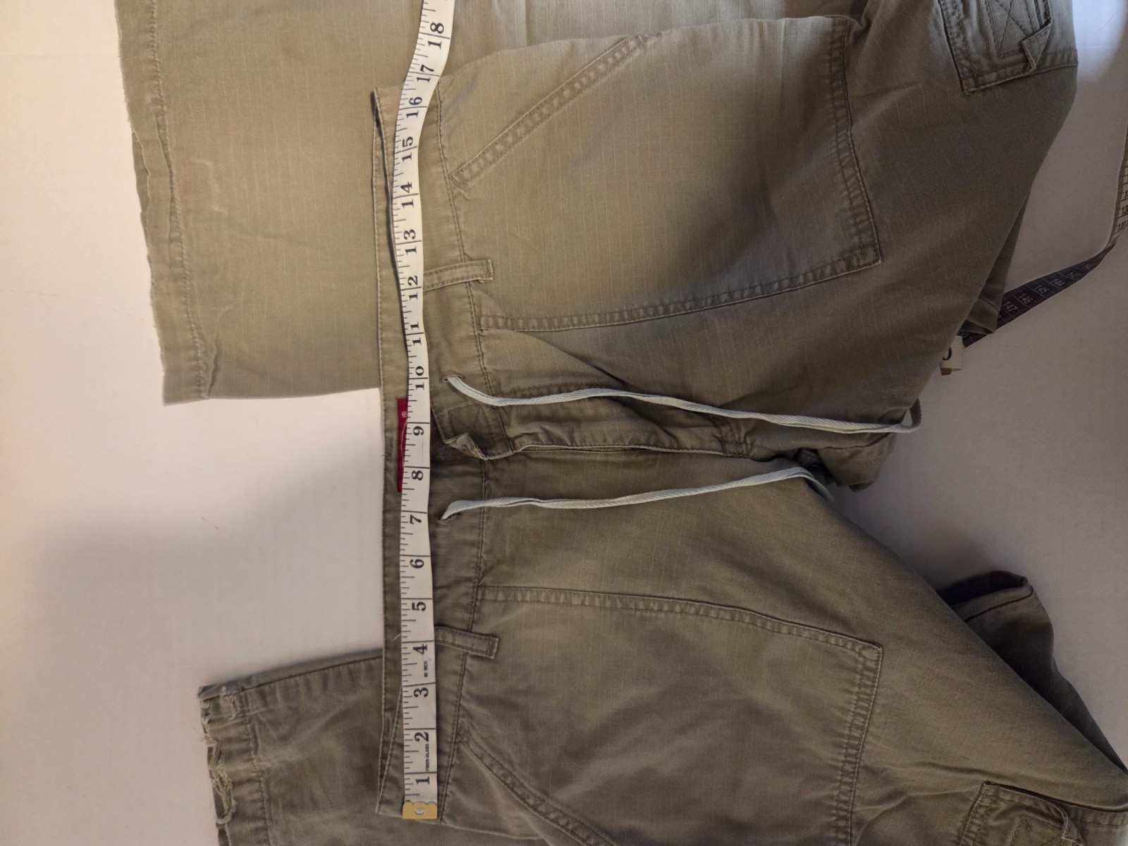Be Bop Cargo Pants Green Y2K Utility Cotton Ripstop Flare Leg Womens 13 JJ00381