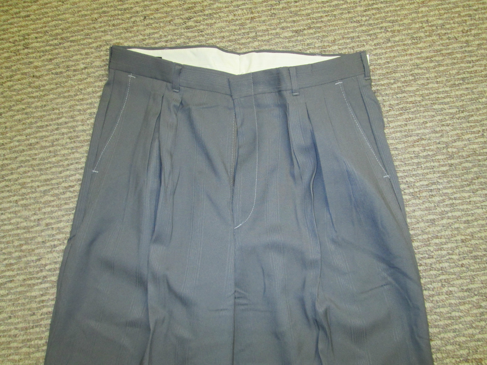 Mens Unique Gray Dress Cuffed Pants 32 34 36 38 40 X 32 Style #3 NEW