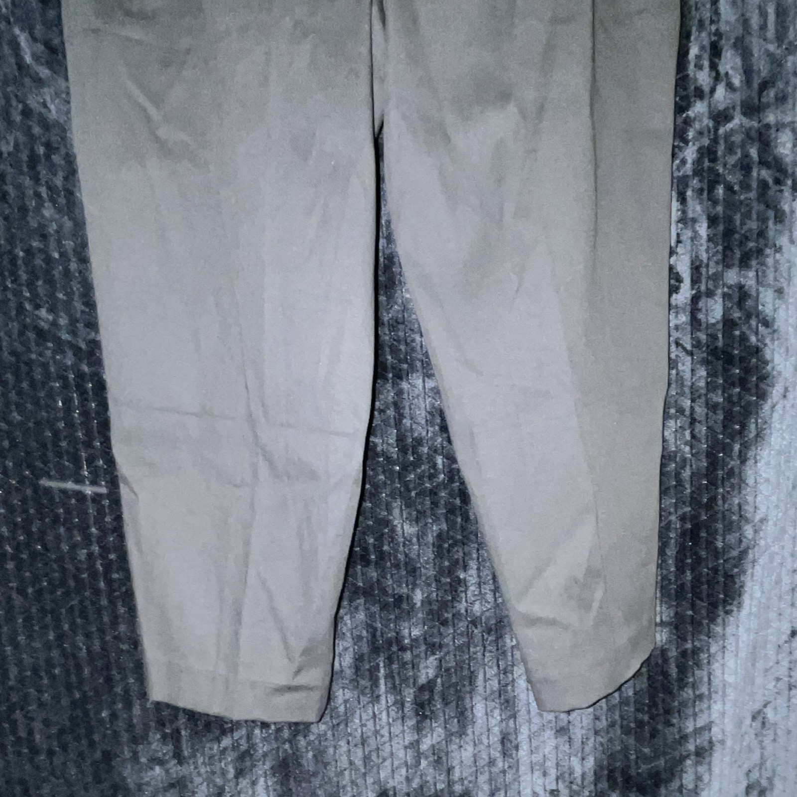 Time and Tru Black Solid Cropped Flat Front Cotton Blend Pants 38W 14