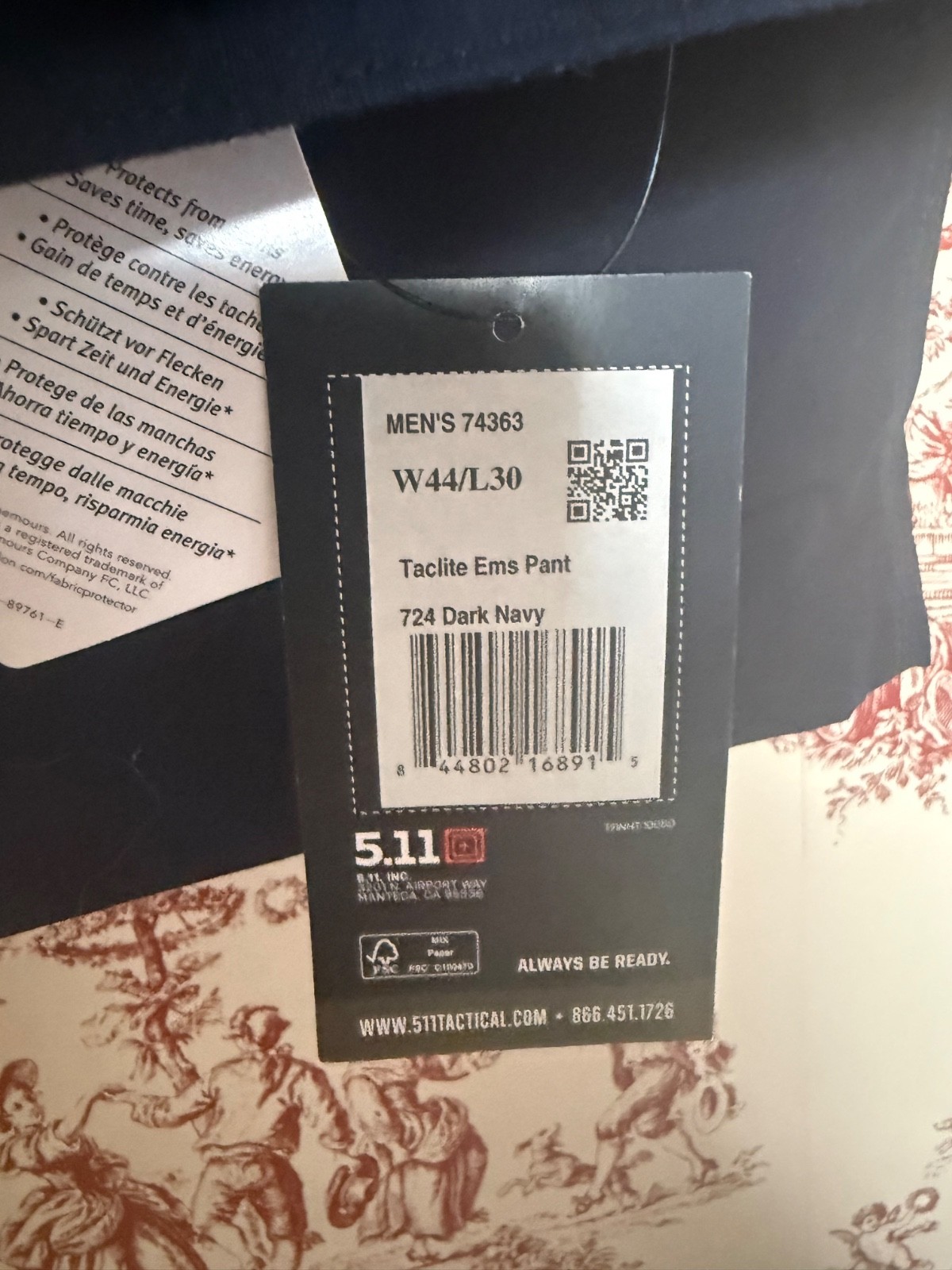 5.11 Tactical TacLite Pro Pants Mens 44×30 Dark Navy Ripstop Cargo Work EMS