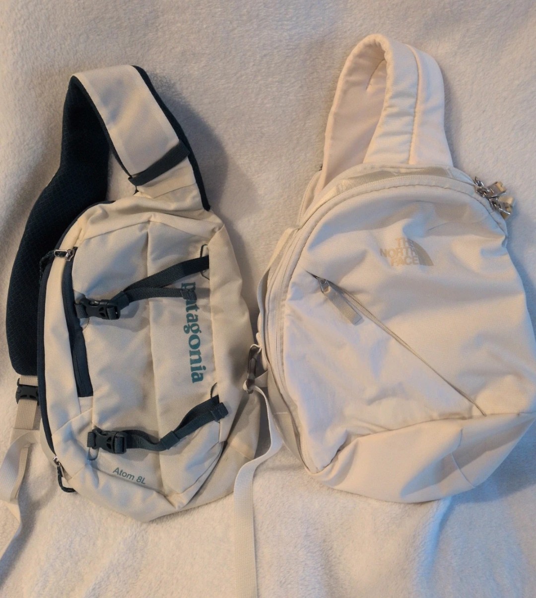 Patagonia White Atom 8L and The North Face Sling Bags Lot of 2