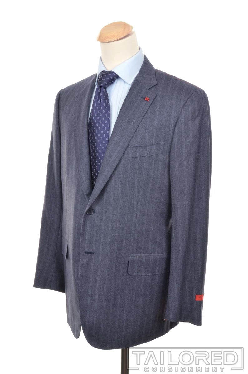 NWT – ISAIA Nuova Base S Blue Striped 150 Wool Jacket Pants SUIT EU 58 / US 46 L