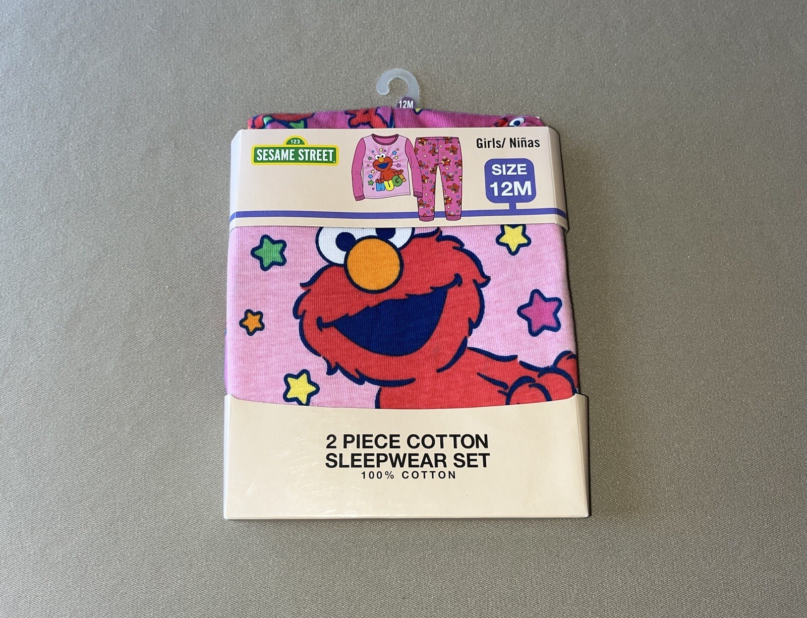 “Elmo” Baby Girls 12 Months Two-Piece Long Sleeve Sleepwear Set, New In Package!