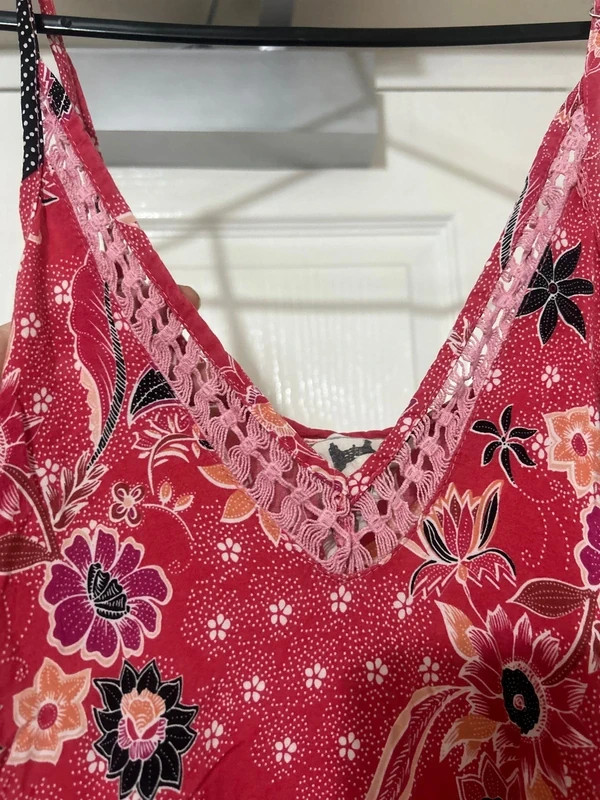 Jaase Red Bandana 100% rylon maxi sleeveless summer dress print size 6 8 10