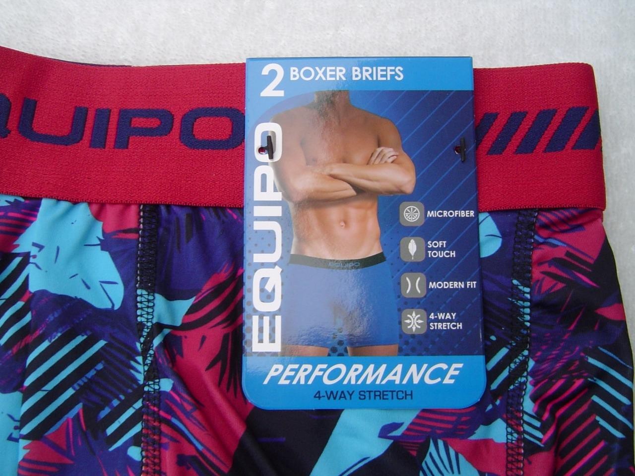 NEW MENS 2 PACK EQUIPO BOXER BRIEFS NAVY/MULTI AND NAVY SIZE SMALL 28-30