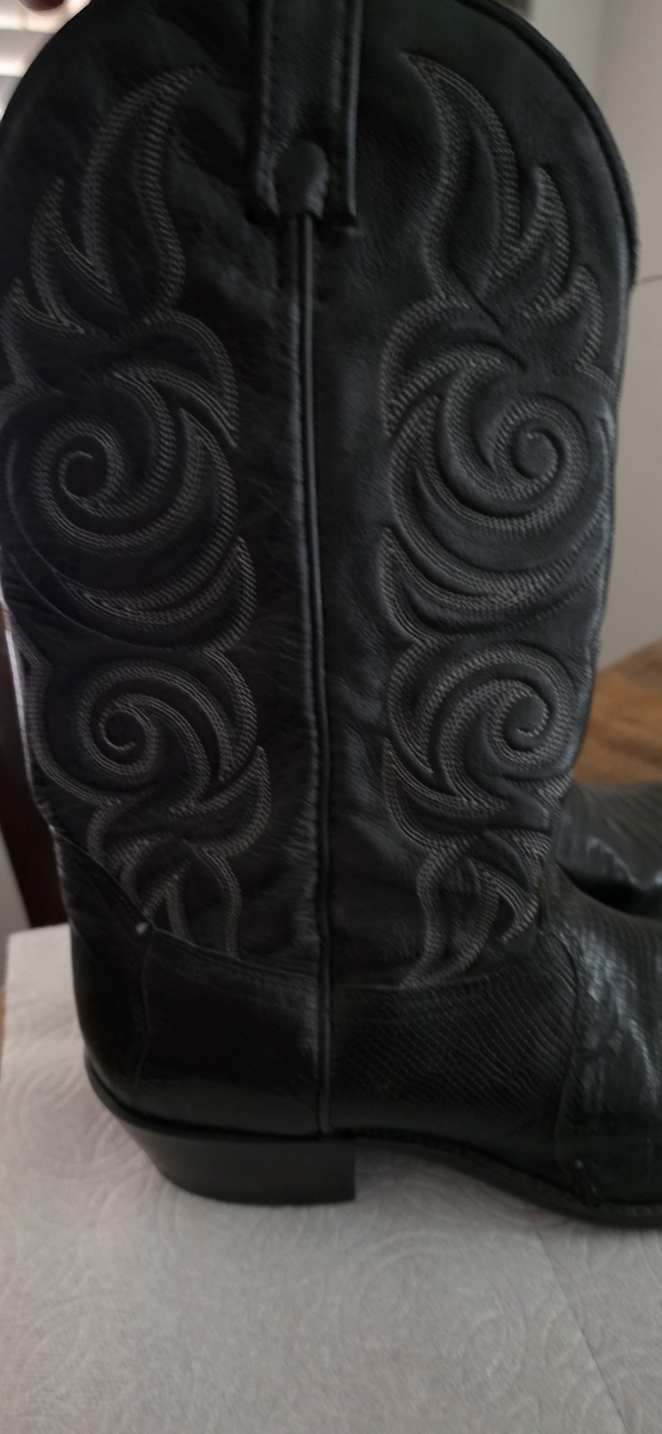 J. CHISHOLM Teju Lizard Handcrafted Leather Cowboy Boots Men 12 EE – USA EUC