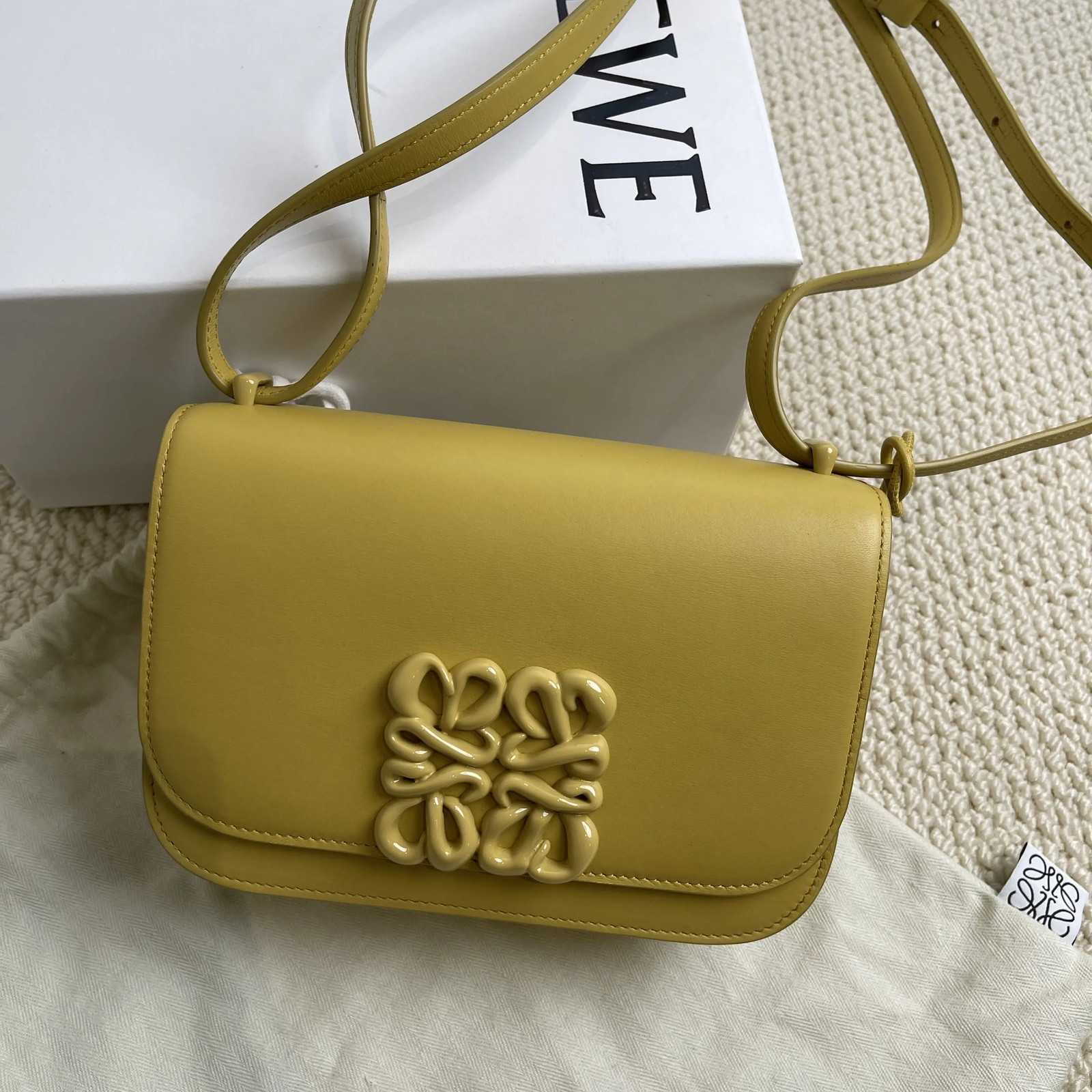 Loewe Goya Leather Yellow Glaze Small Shoulder Bag